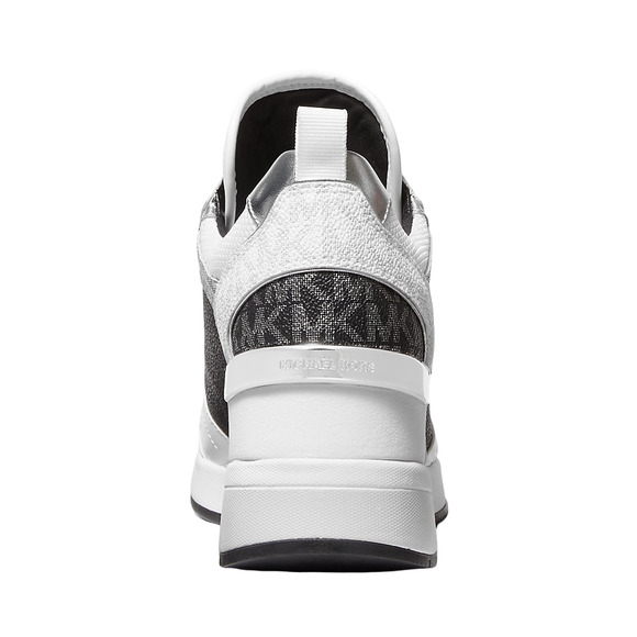 Michael Kors Crista Trainer MK Signature Logo Lace Up Sneakers Black/Multi Nib - Picture 3 of 6